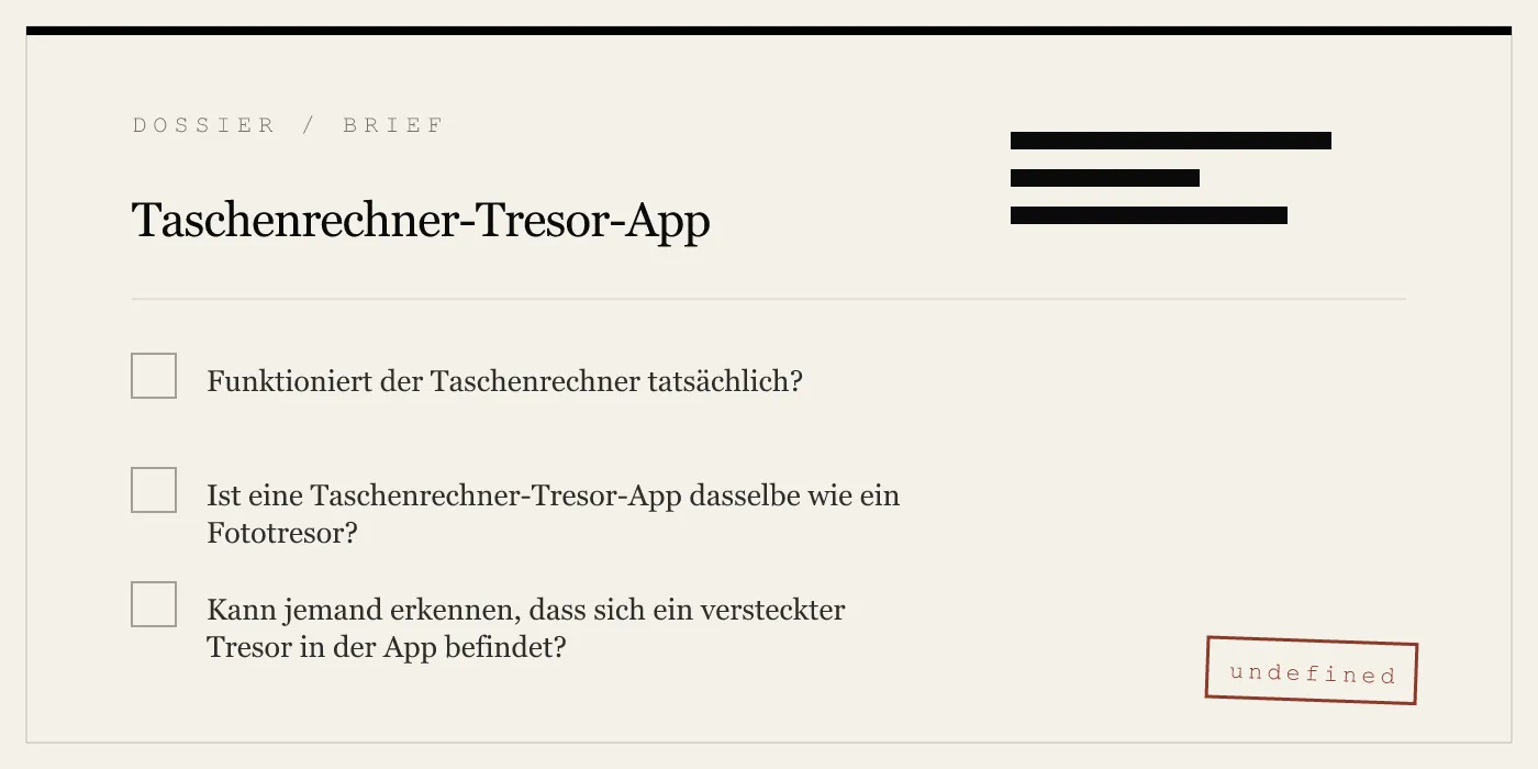 Taschenrechner-Tresor-App