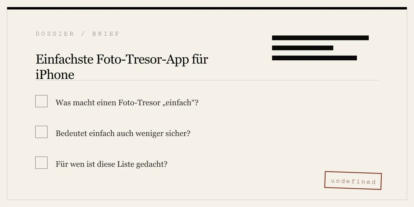 Einfachste Foto-Tresor-App für iPhone