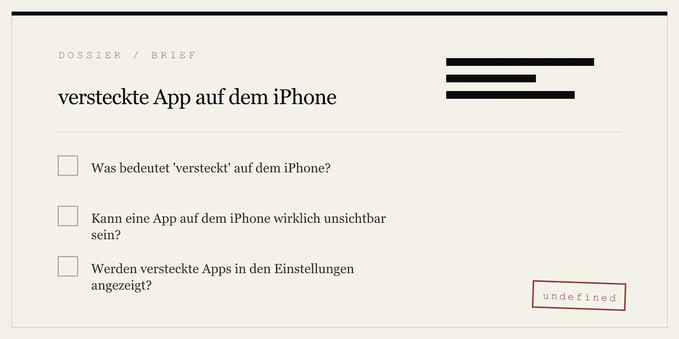 versteckte App auf dem iPhone