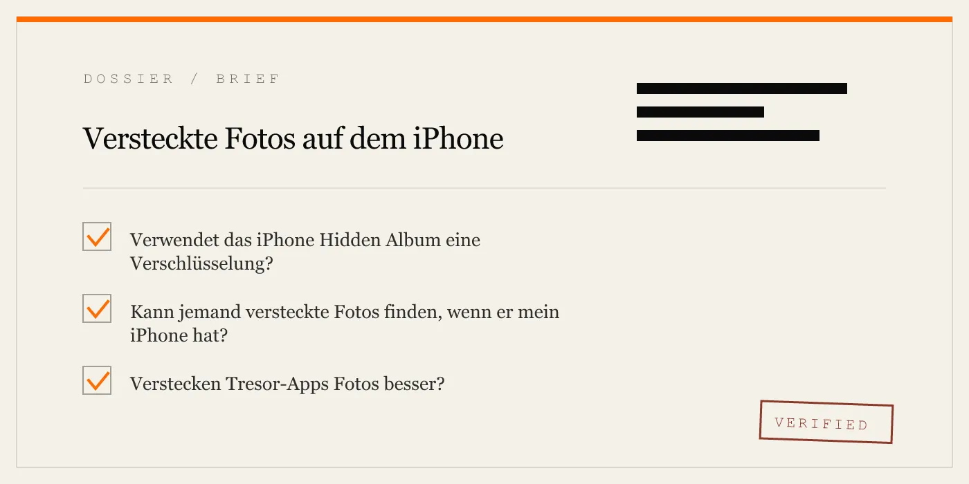 Versteckte Fotos auf dem iPhone