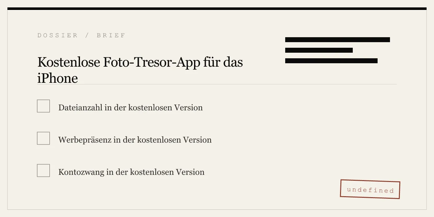 Kostenlose Foto-Tresor-App für das iPhone