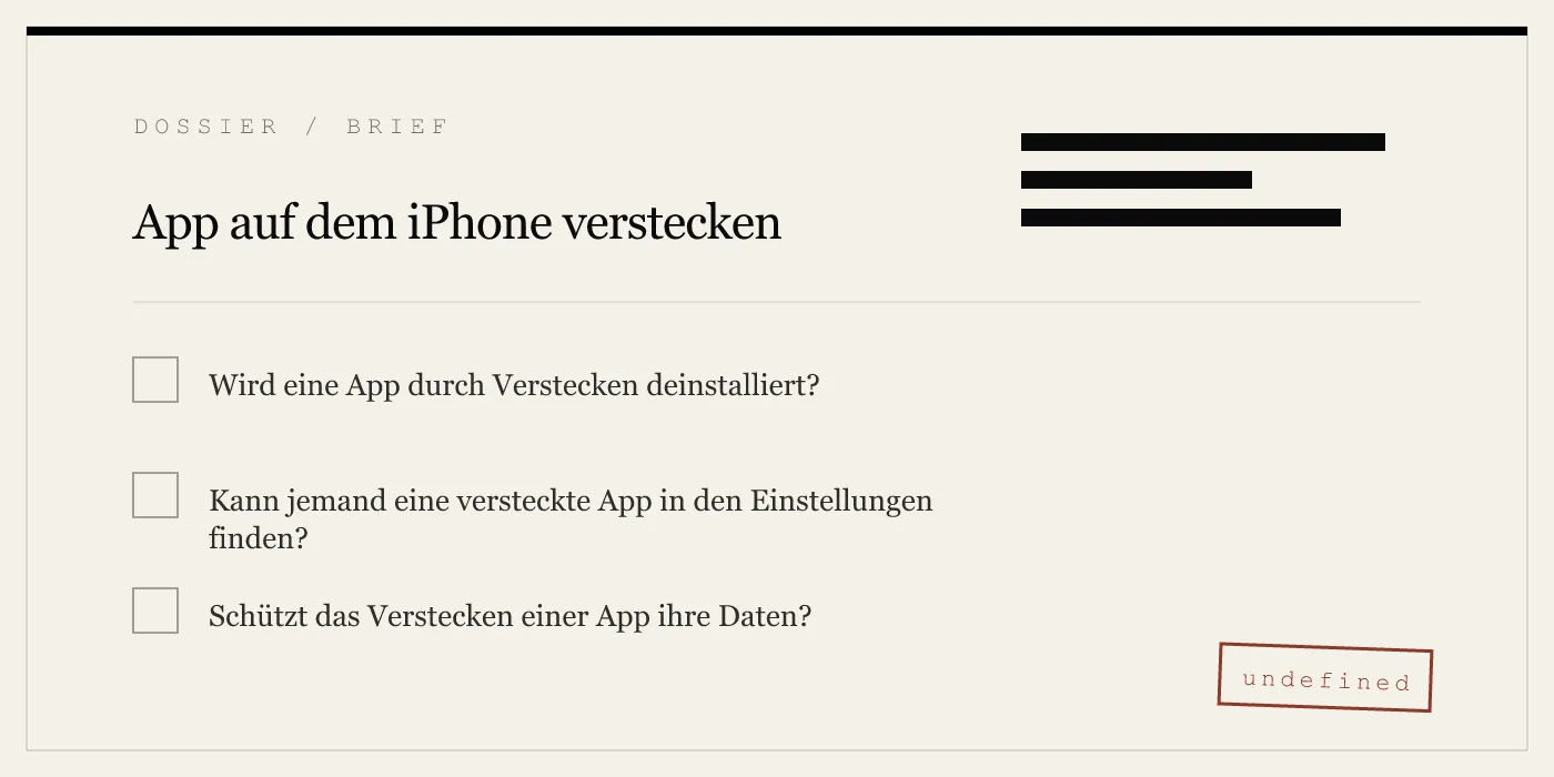 App auf dem iPhone verstecken