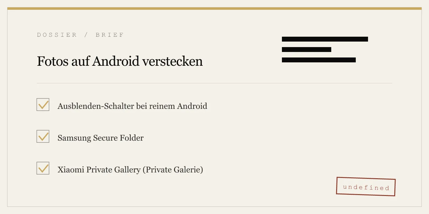 Fotos auf Android verstecken