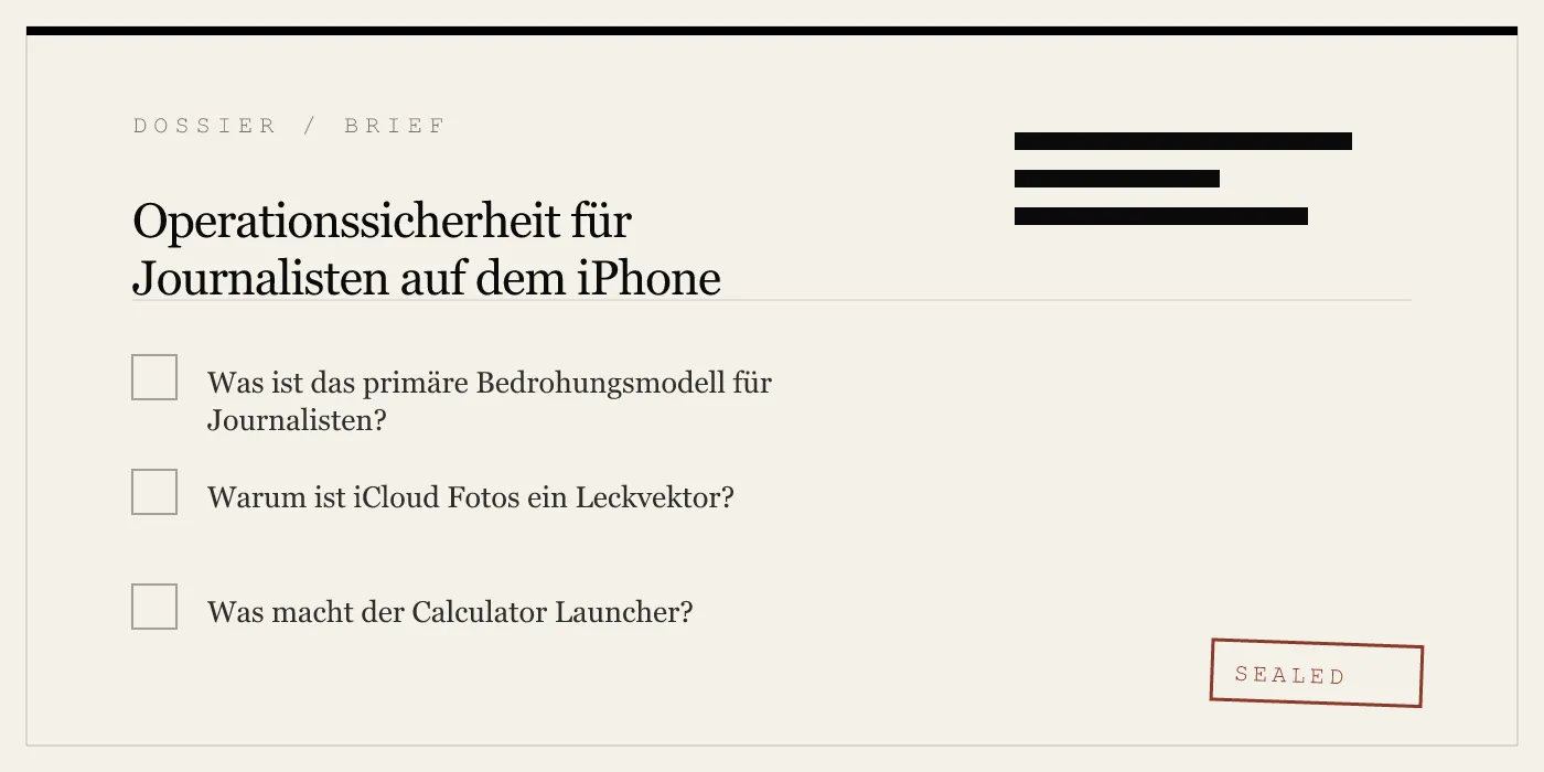 Operationssicherheit für Journalisten auf dem iPhone