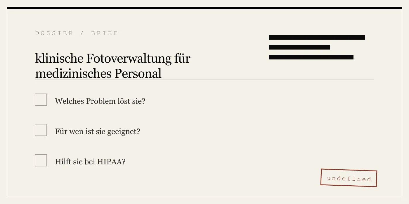 klinische Fotoverwaltung für medizinisches Personal