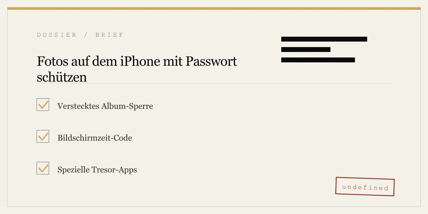 Fotos auf dem iPhone mit Passwort schützen