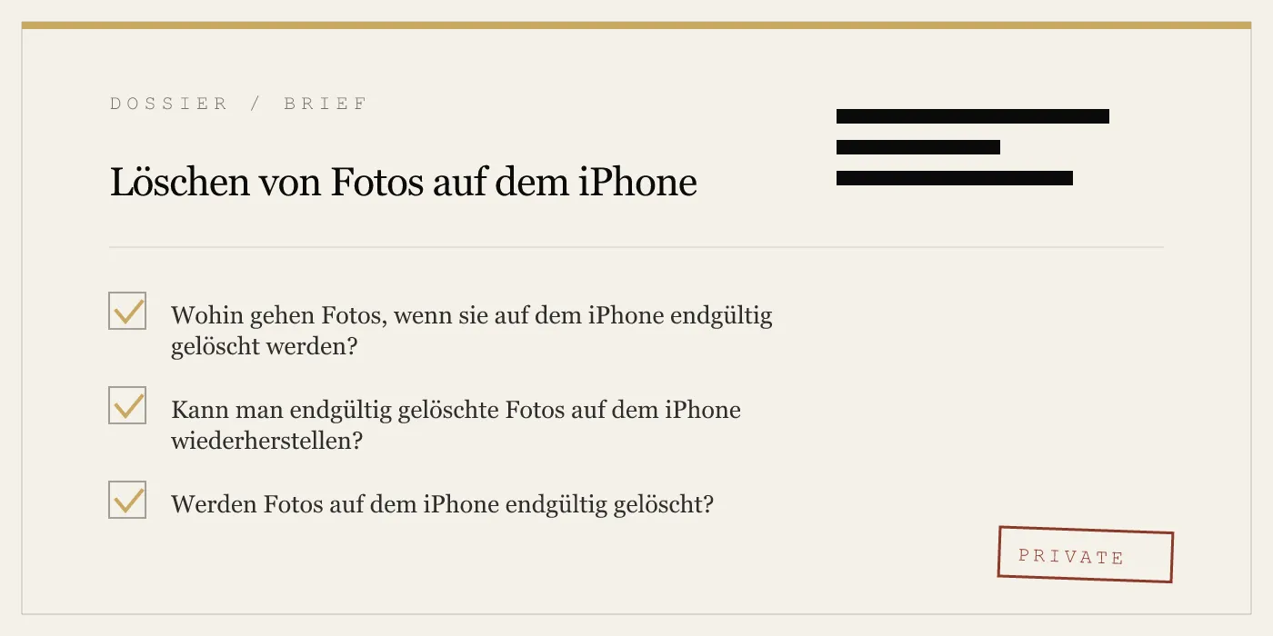 Löschen von Fotos auf dem iPhone