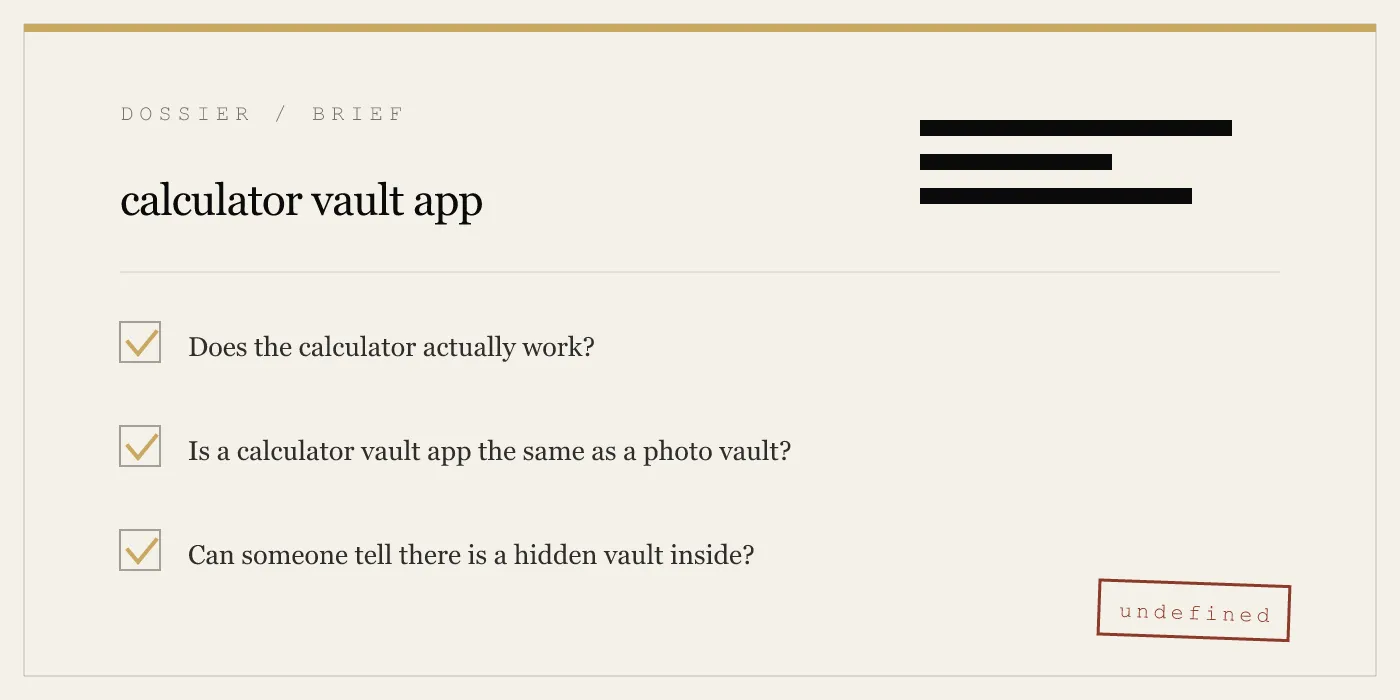 calculator vault app