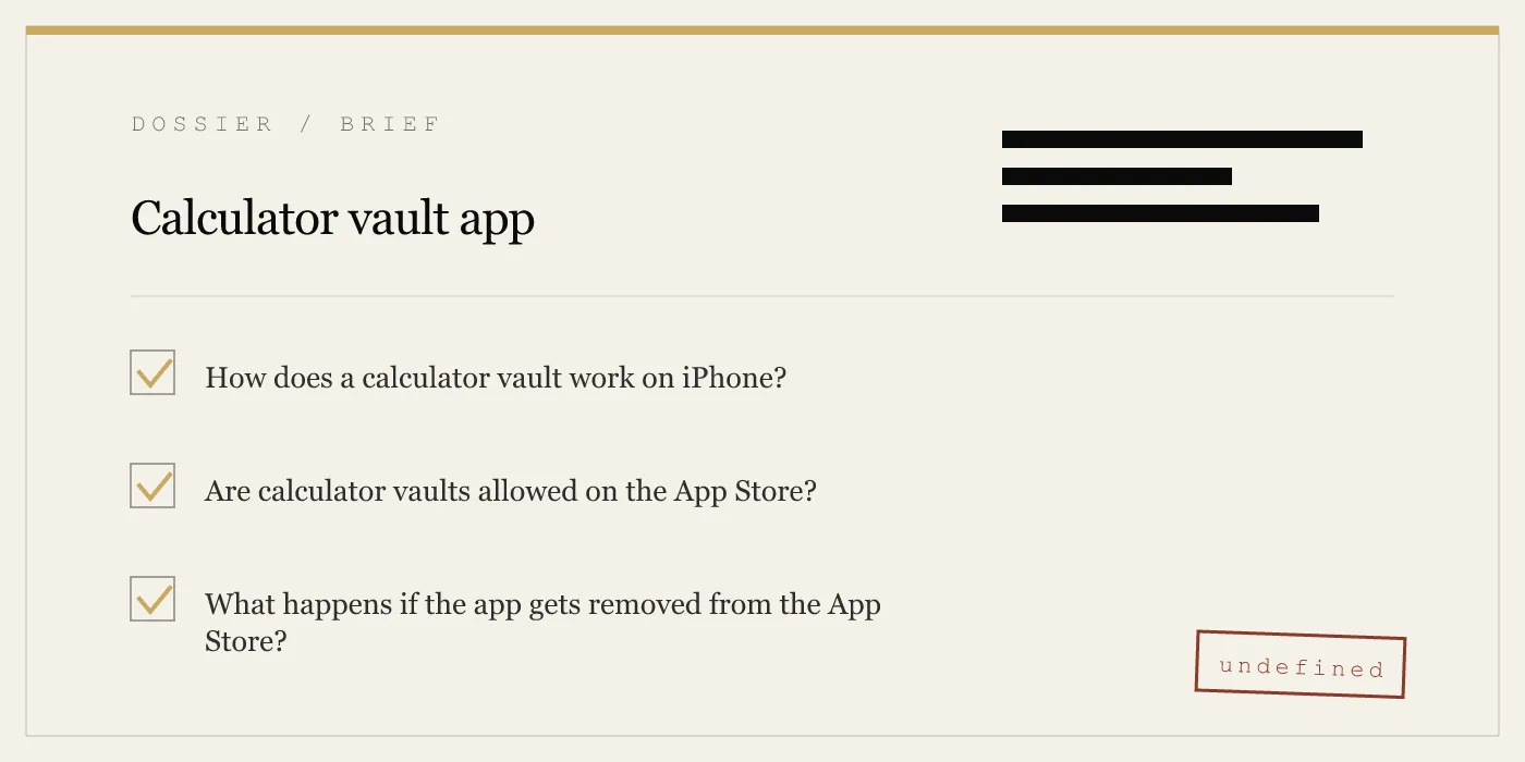 Calculator vault app