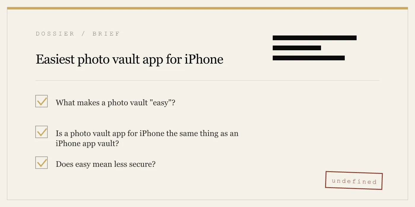 Easiest photo vault app for iPhone