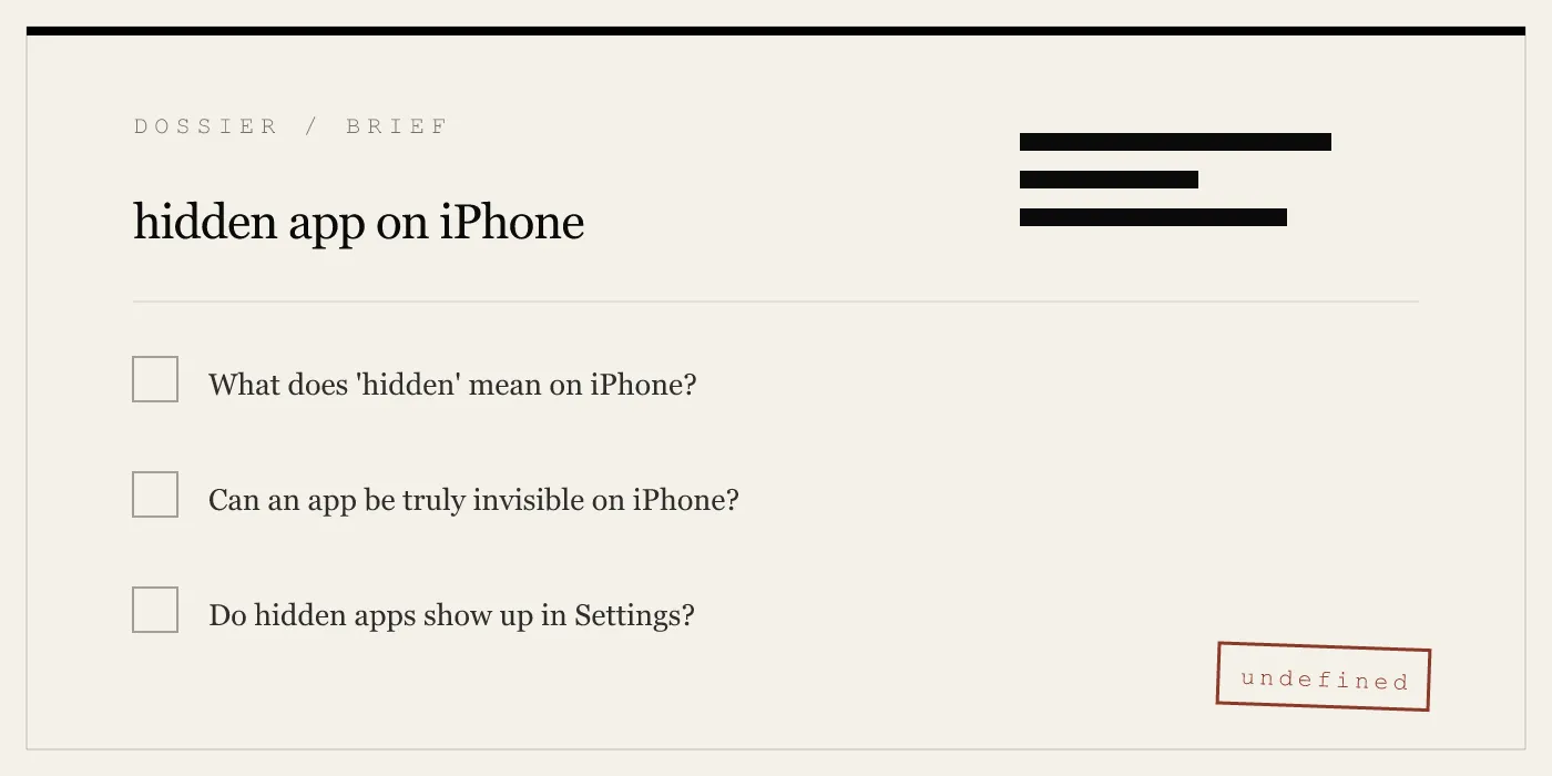 hidden app on iPhone
