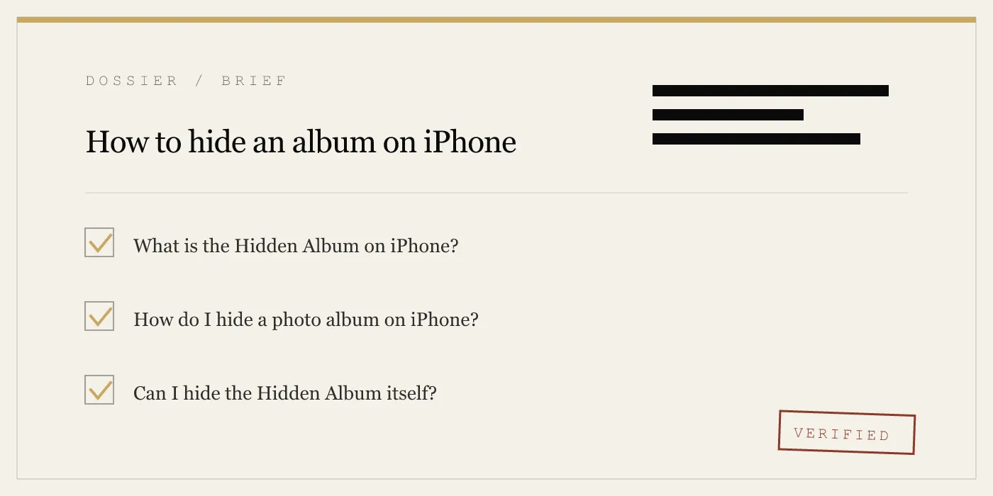 How to hide an album on iPhone