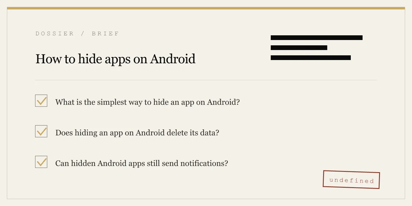 How to hide apps on Android