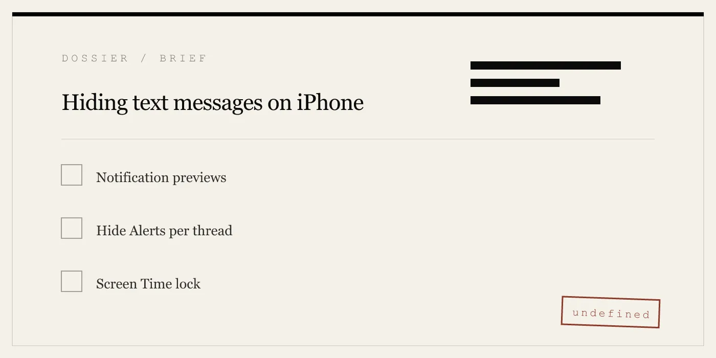 Hiding text messages on iPhone
