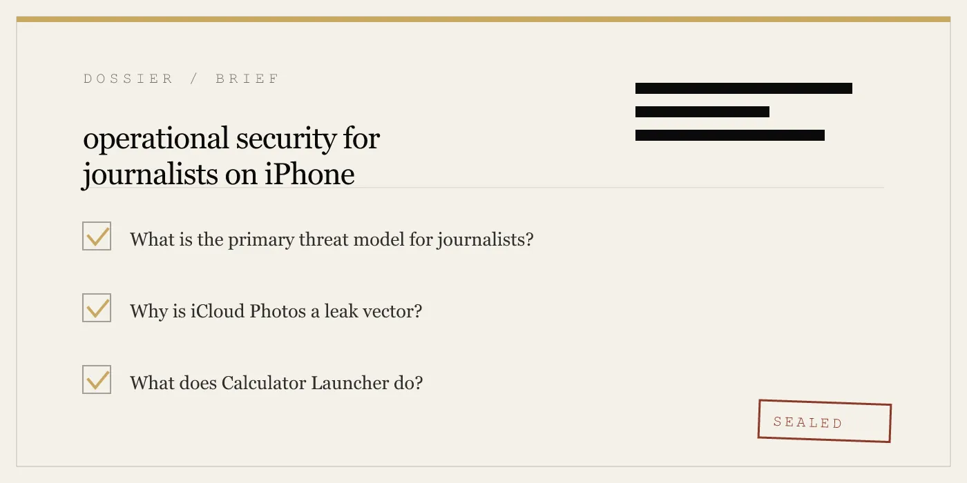 operational security for journalists on iPhone