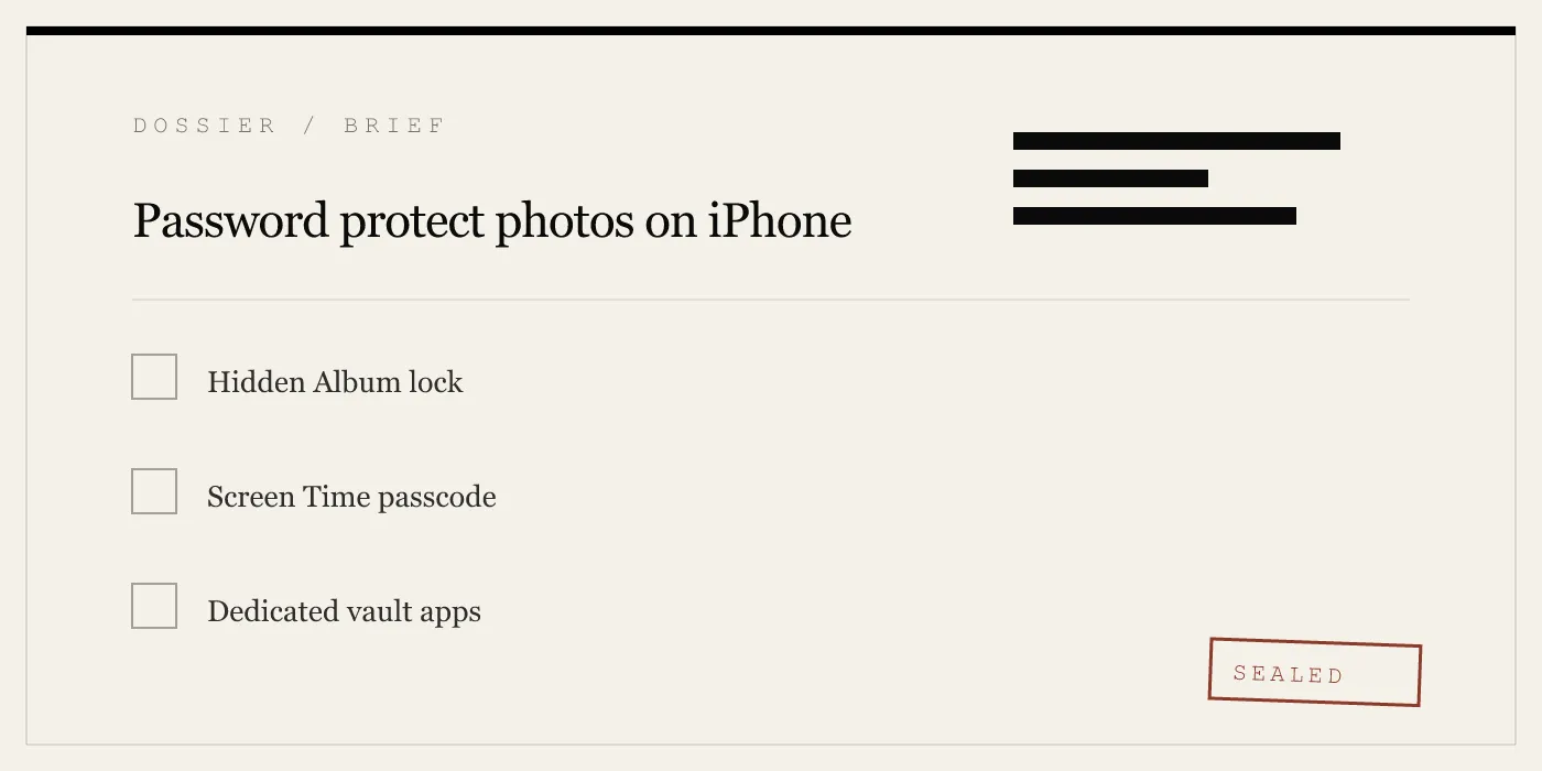 Password protect photos on iPhone