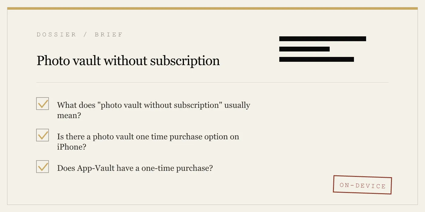 Photo vault without subscription