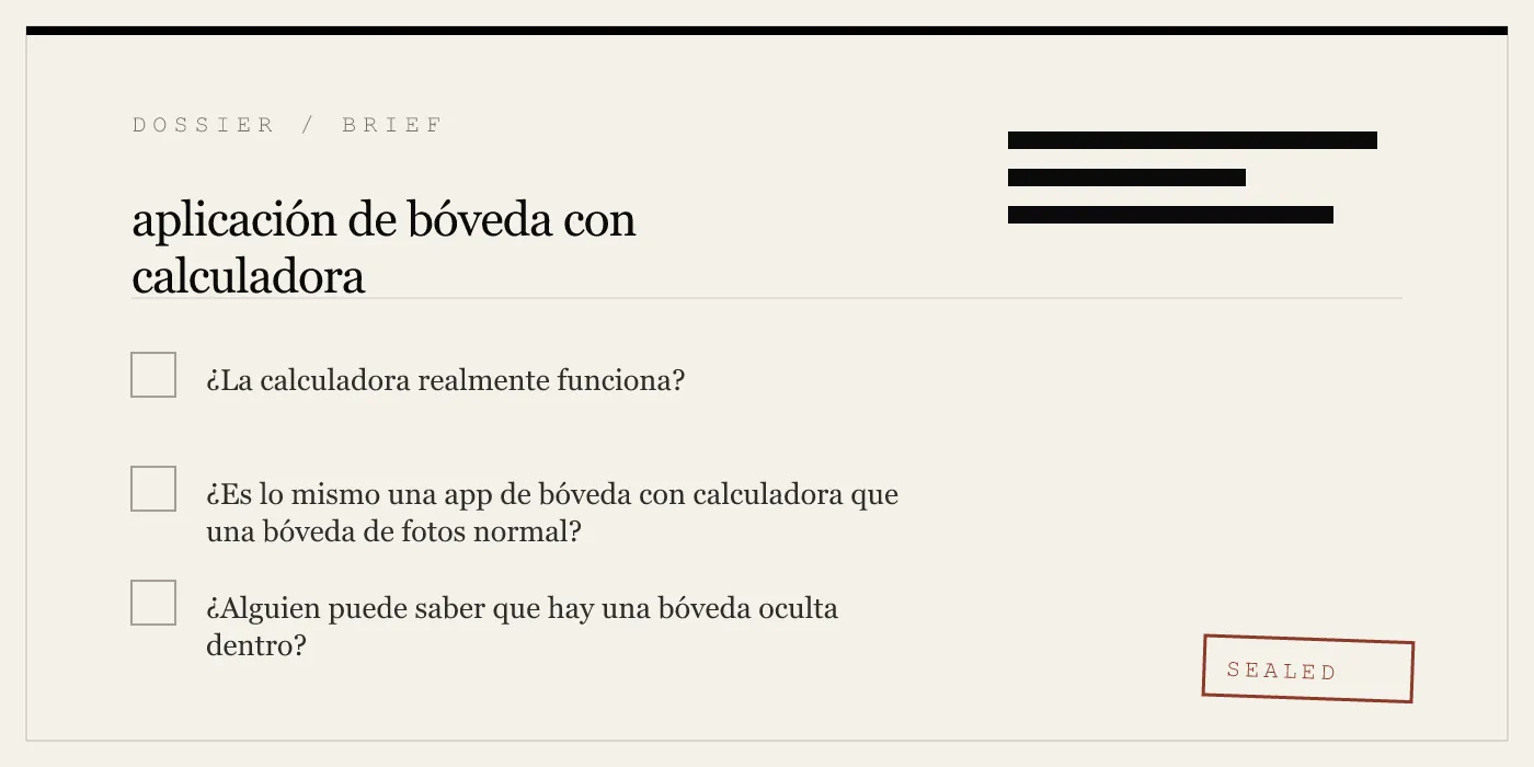 aplicación de bóveda con calculadora