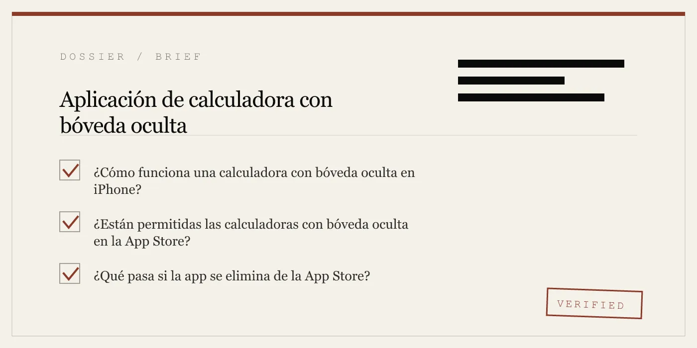 Aplicación de calculadora con bóveda oculta