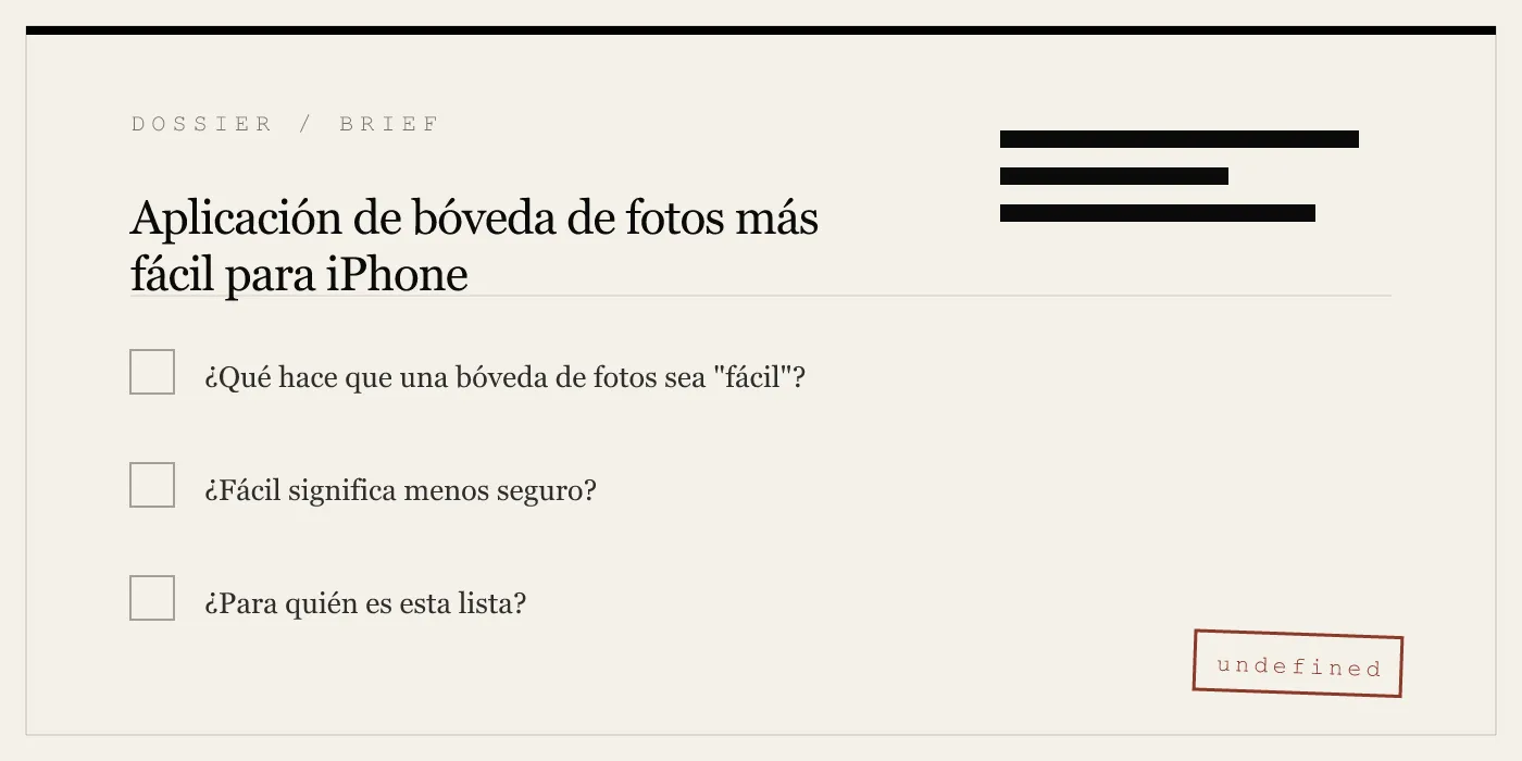Aplicación de bóveda de fotos más fácil para iPhone