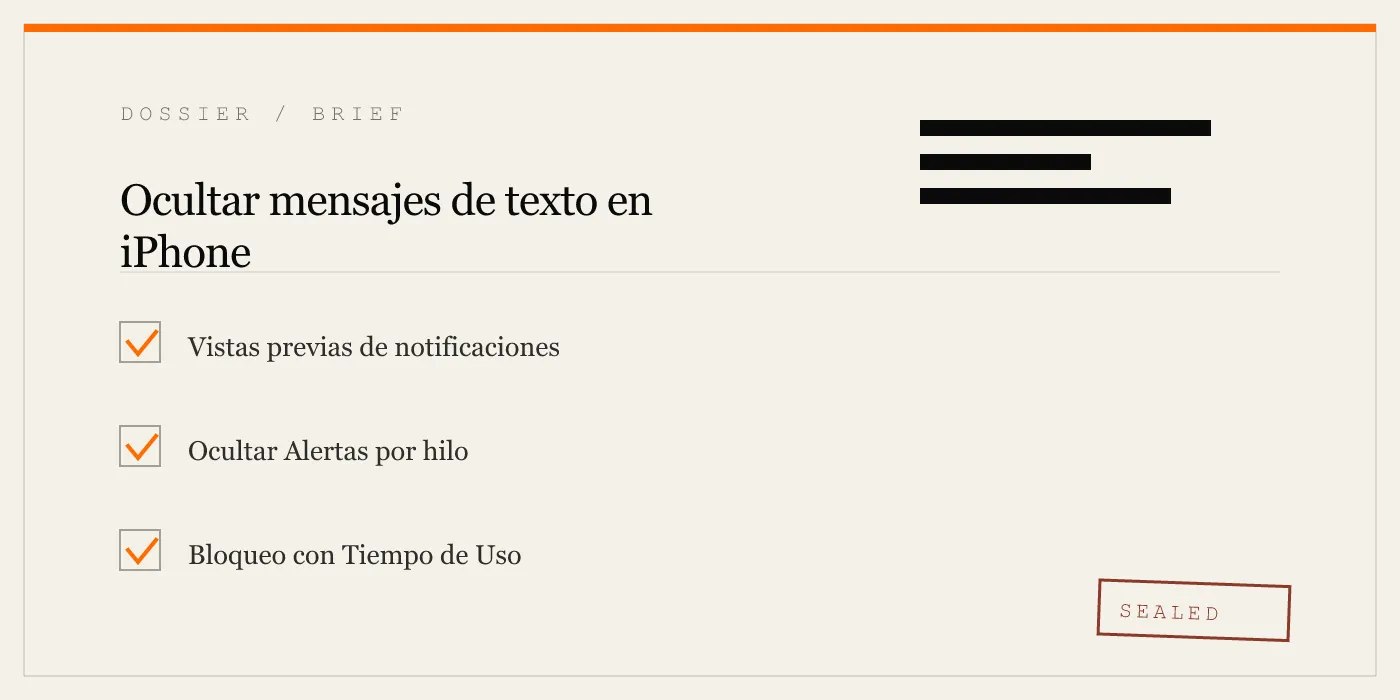 Ocultar mensajes de texto en iPhone
