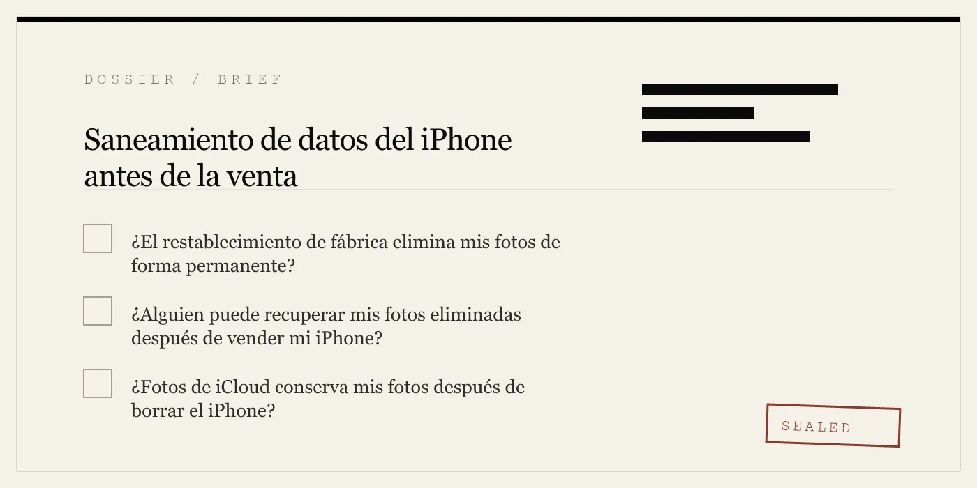 Saneamiento de datos del iPhone antes de la venta