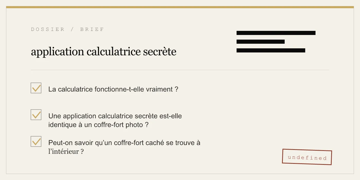 application calculatrice secrète