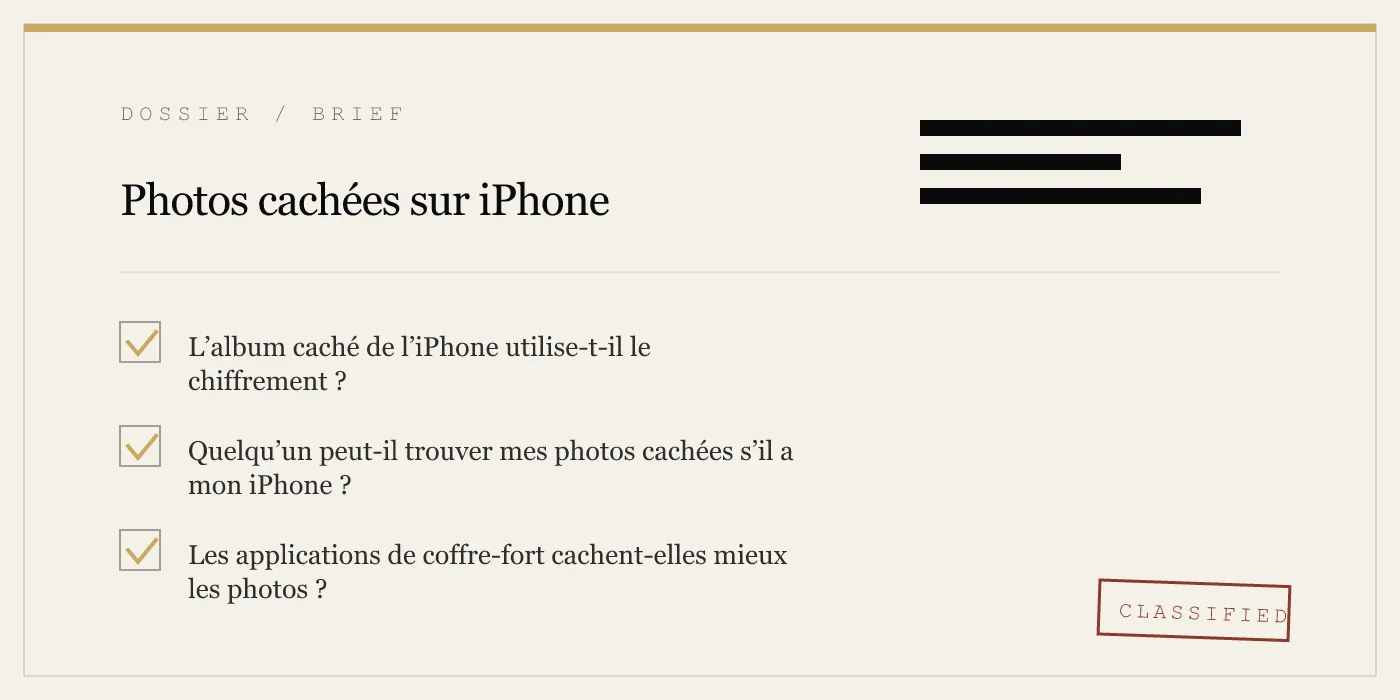 Photos cachées sur iPhone