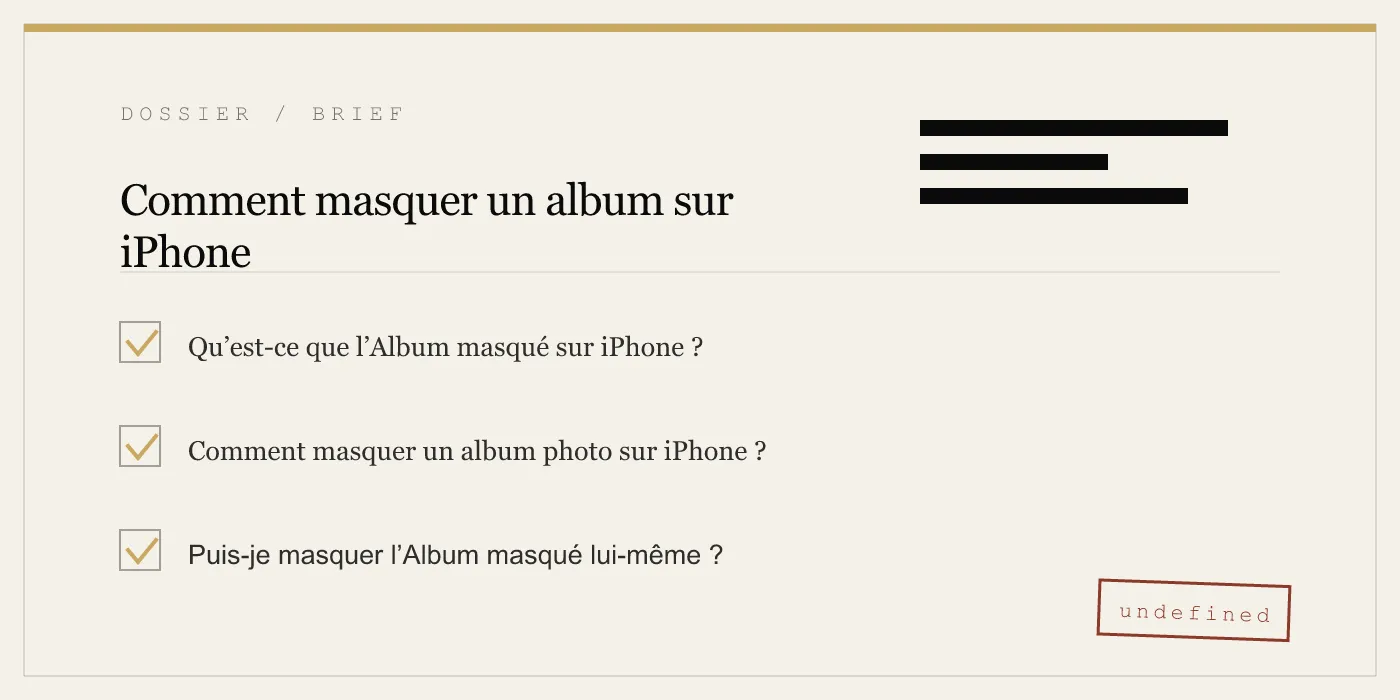 Comment masquer un album sur iPhone