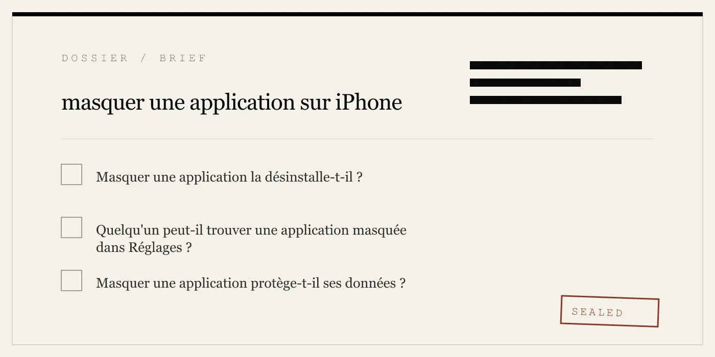 masquer une application sur iPhone