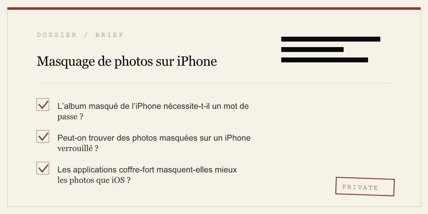 Masquage de photos sur iPhone