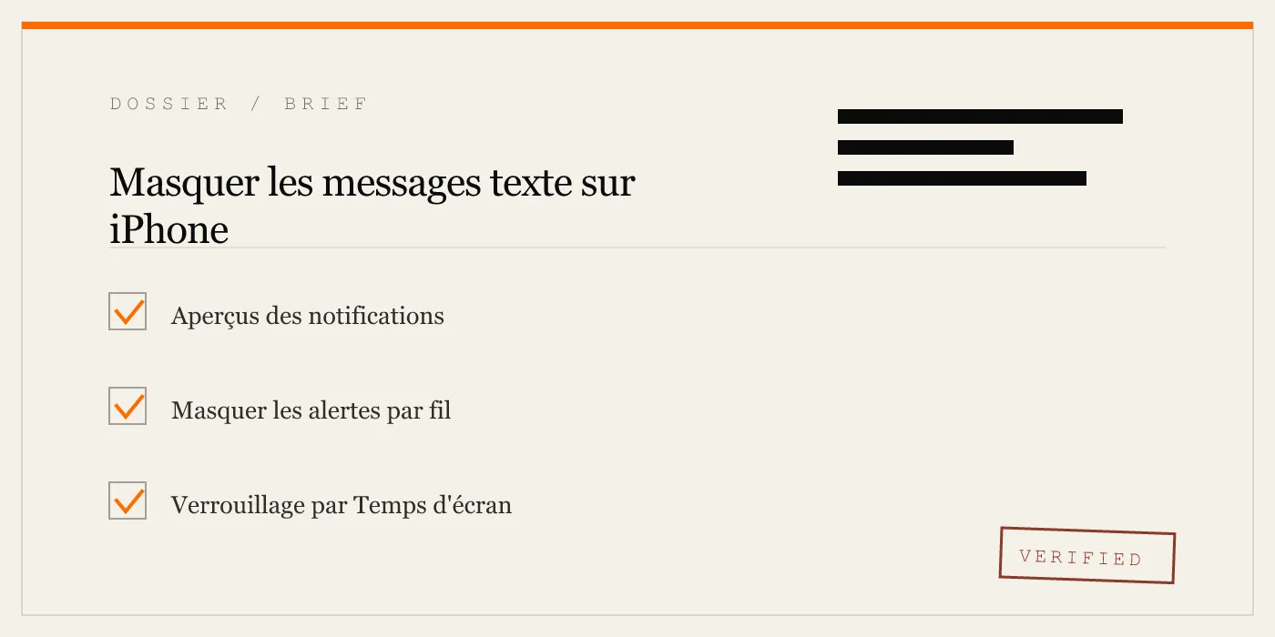 Masquer les messages texte sur iPhone