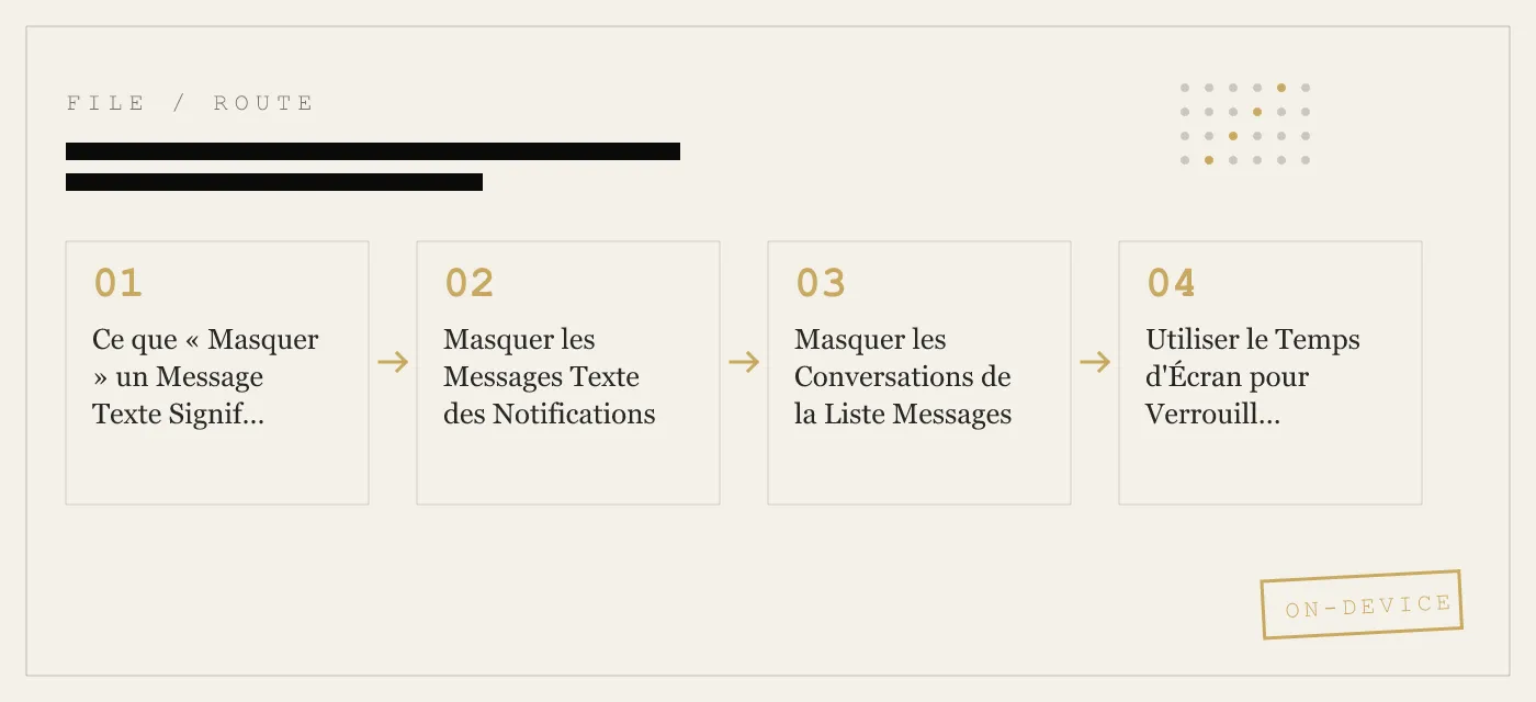 Comment masquer les messages texte sur iPhone : outils de confidentialité iOS et le problème du verrouillage des iMessages
