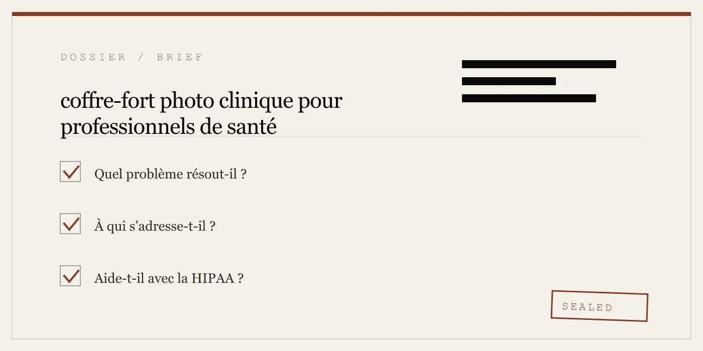 coffre-fort photo clinique pour professionnels de santé