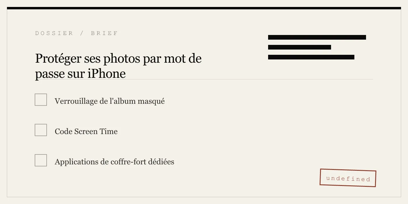 Protéger ses photos par mot de passe sur iPhone