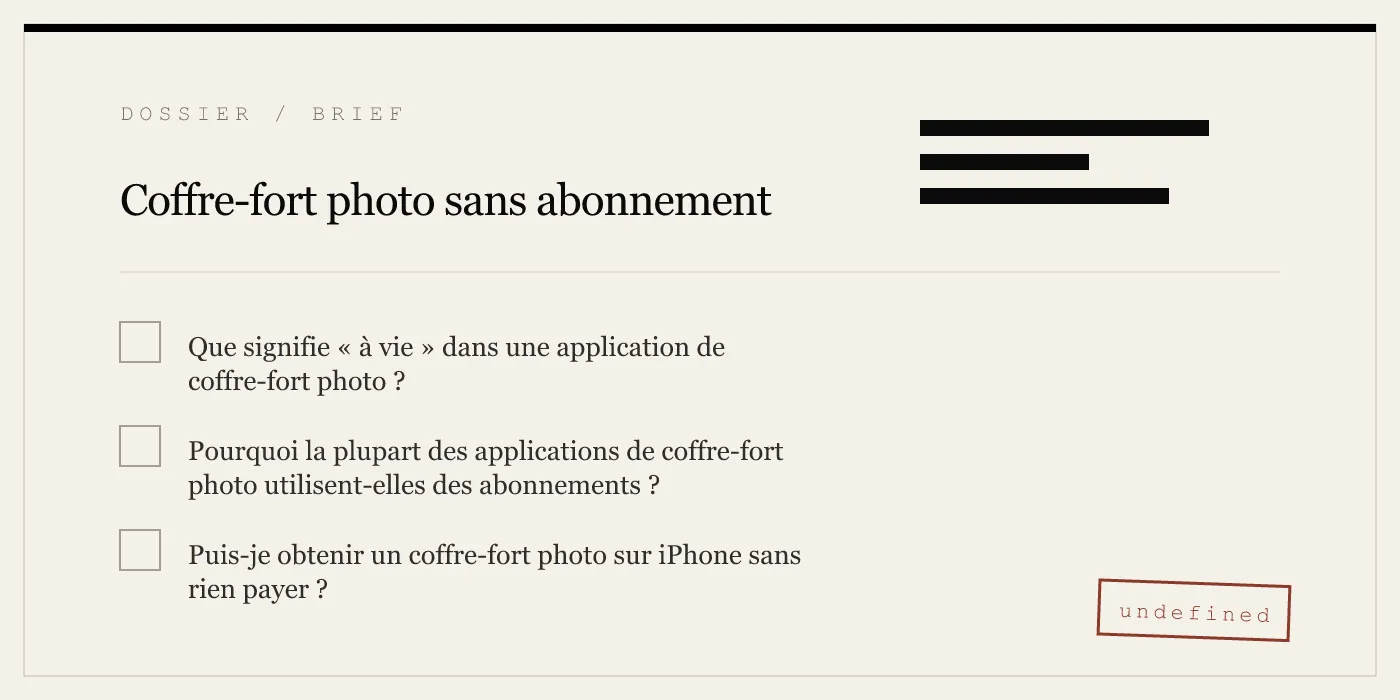 Coffre-fort photo sans abonnement