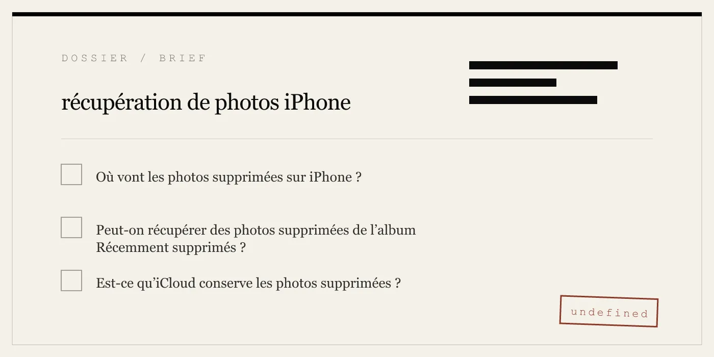 récupération de photos iPhone