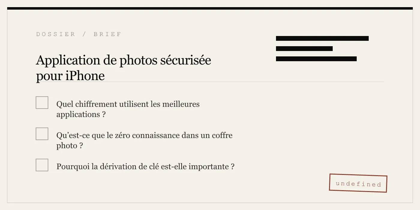 Application de photos sécurisée pour iPhone