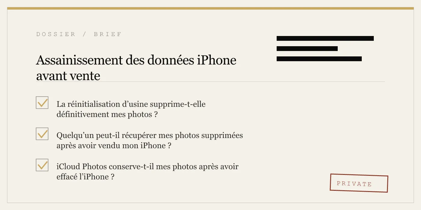 Assainissement des données iPhone avant vente