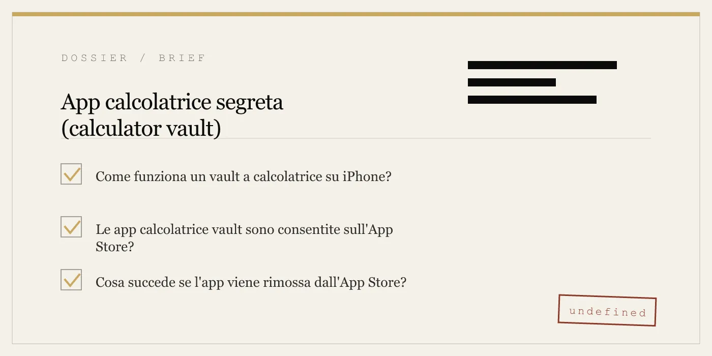 App calcolatrice segreta (calculator vault)