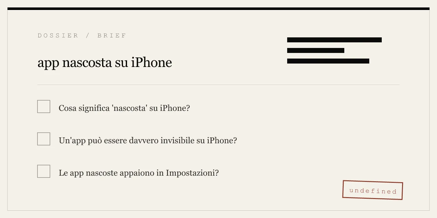 app nascosta su iPhone