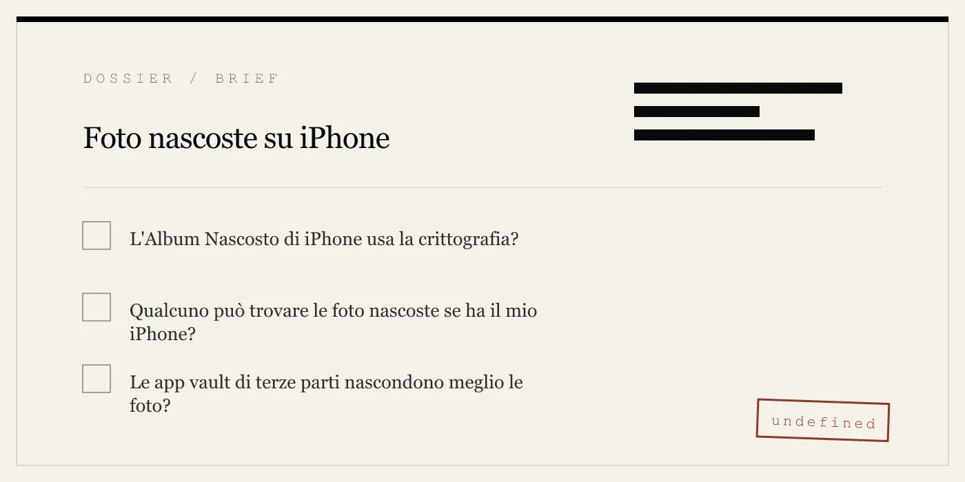 Foto nascoste su iPhone