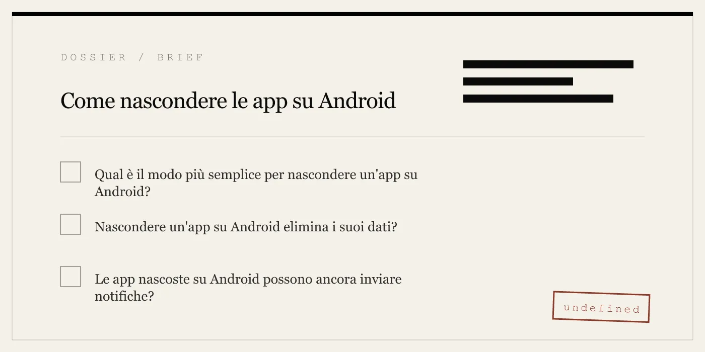 Come nascondere le app su Android
