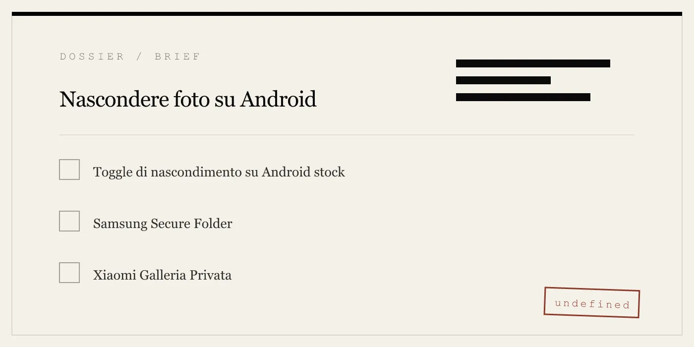 Nascondere foto su Android