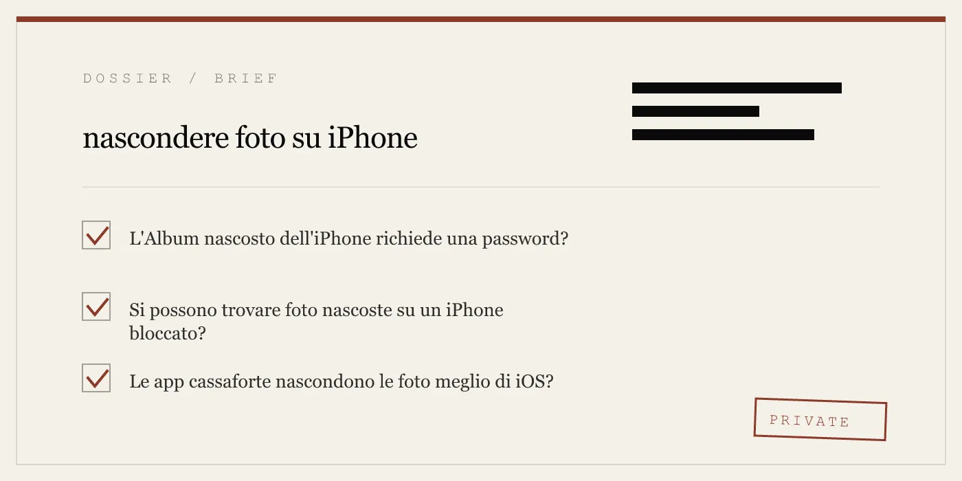 nascondere foto su iPhone