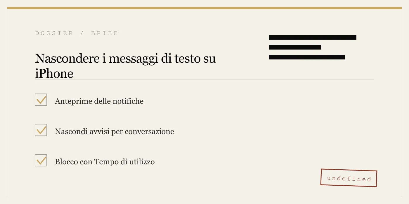 Nascondere i messaggi di testo su iPhone