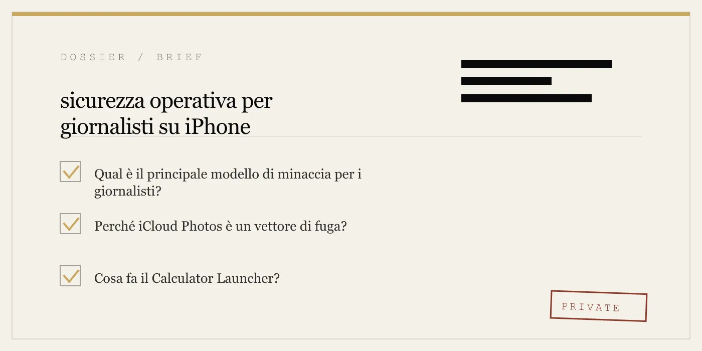 sicurezza operativa per giornalisti su iPhone