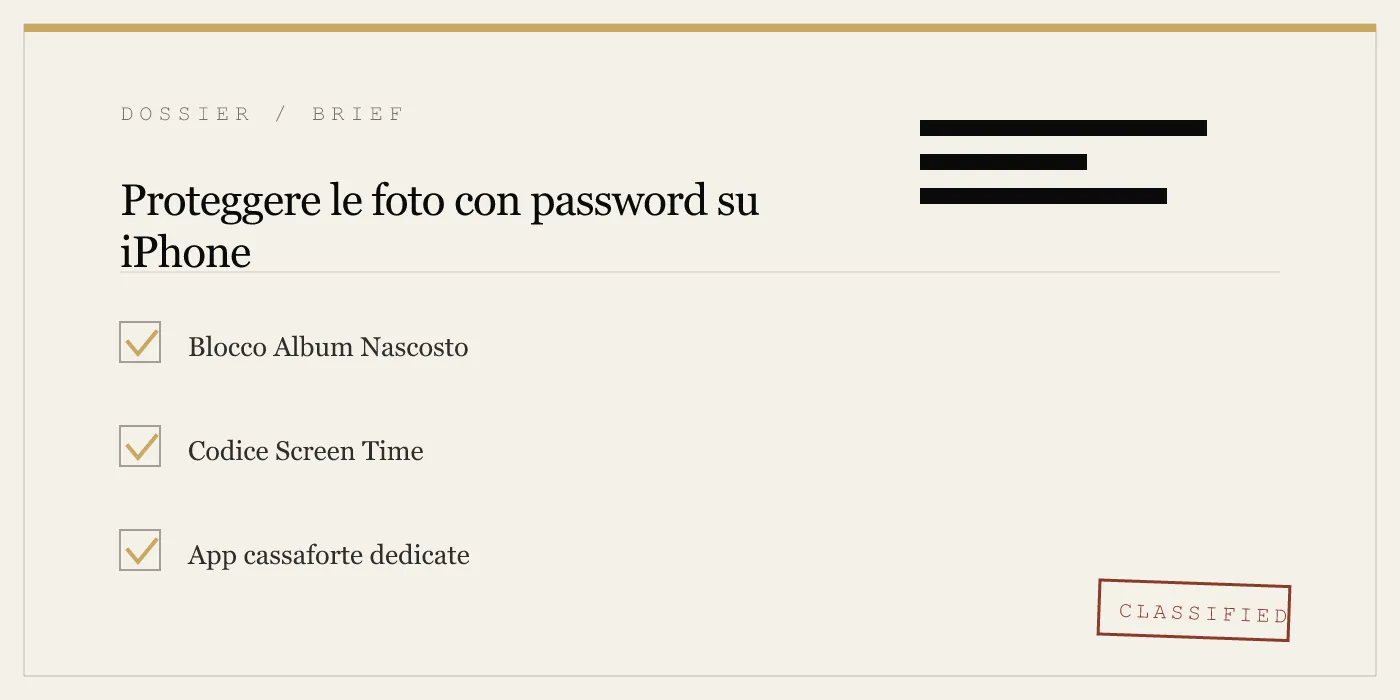 Proteggere le foto con password su iPhone