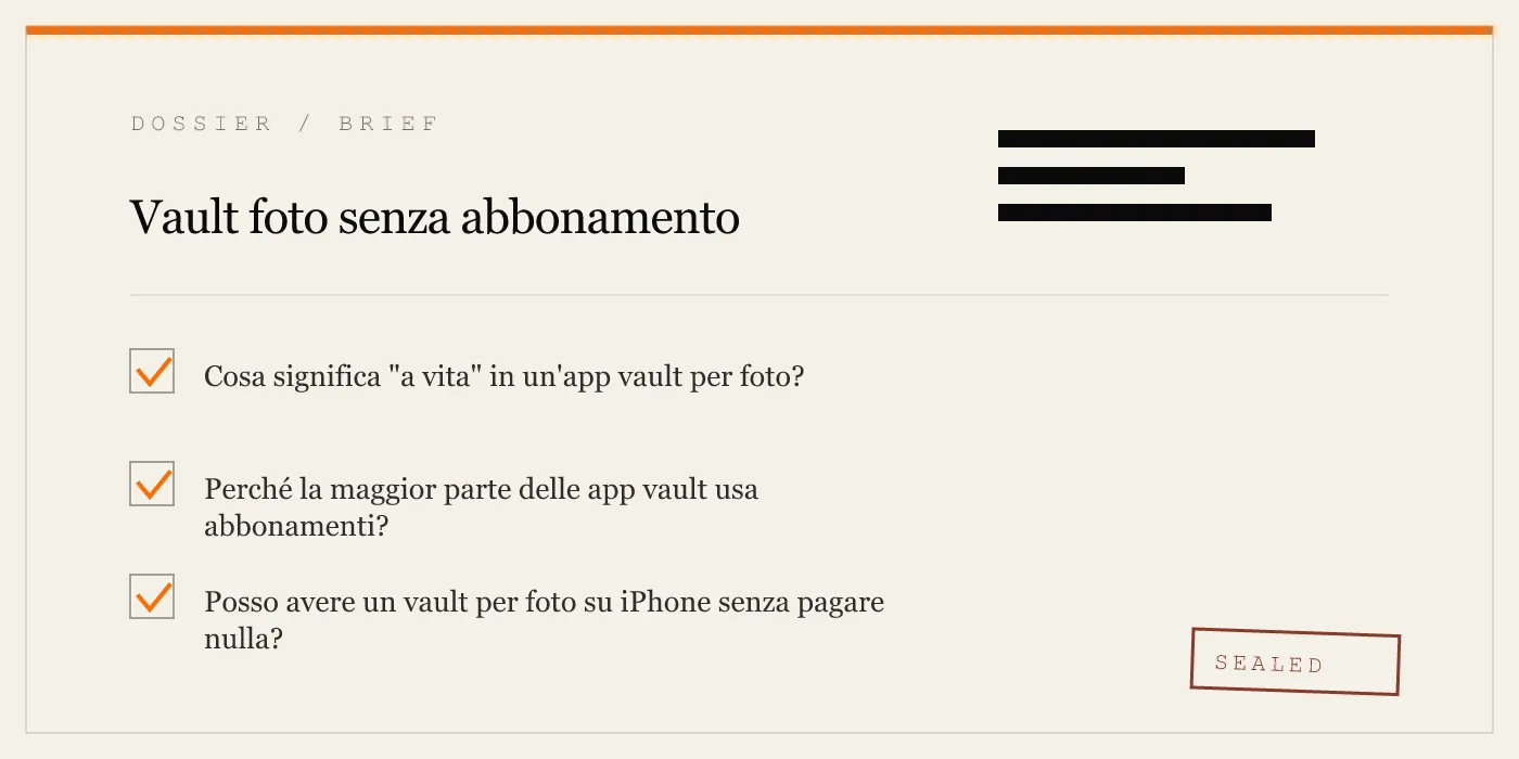 Vault foto senza abbonamento