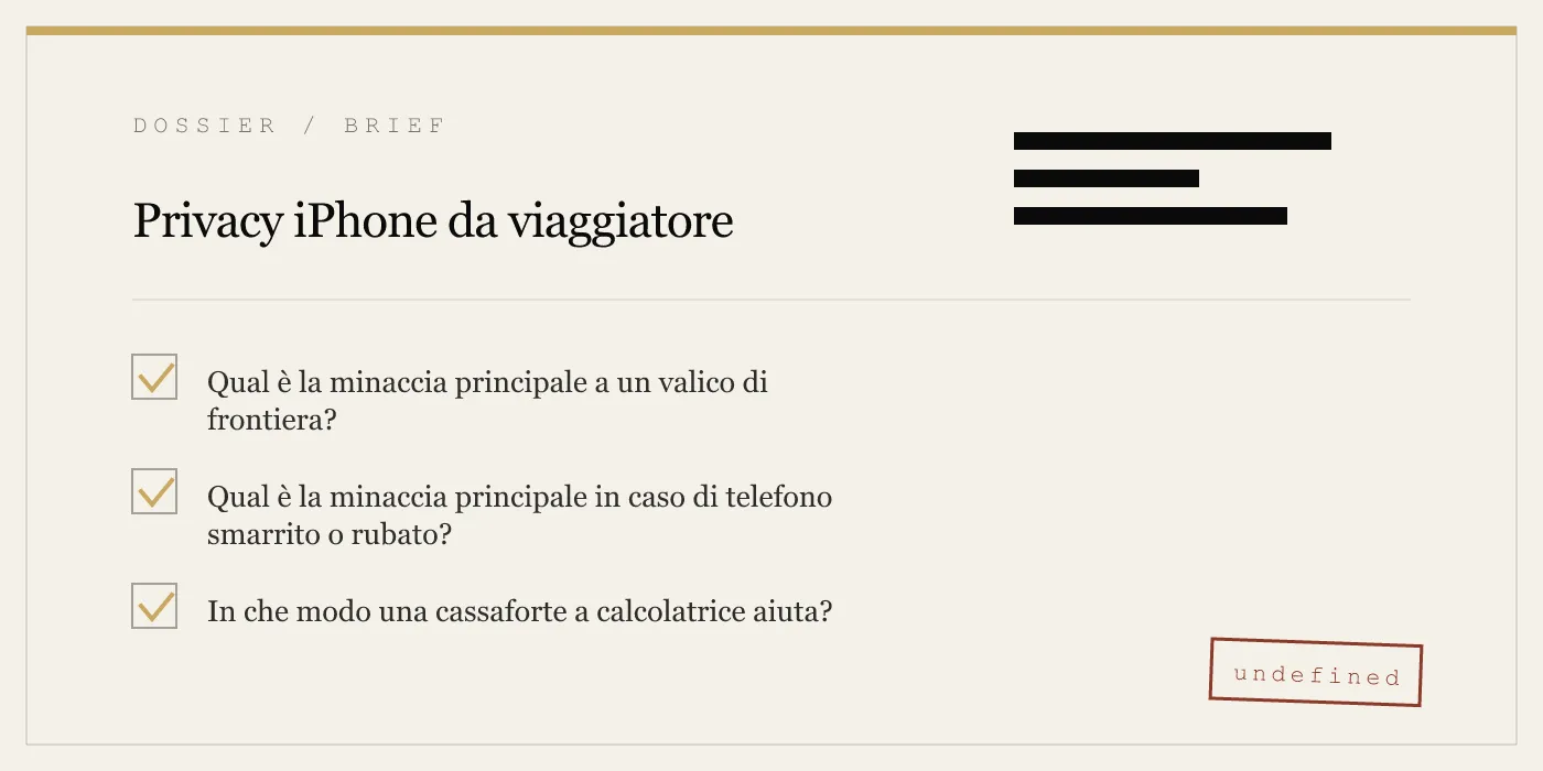 Privacy iPhone da viaggiatore